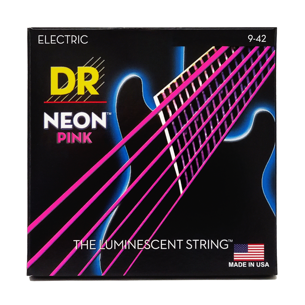 DR HI-DEF NEON NPE-9 PINK Colored Electric Guitar Strings: Light 9-42