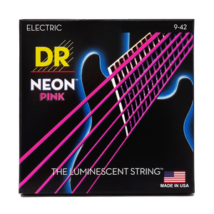 DR HI-DEF NEON NPE-9 PINK Colored Electric Guitar Strings: Light 9-42