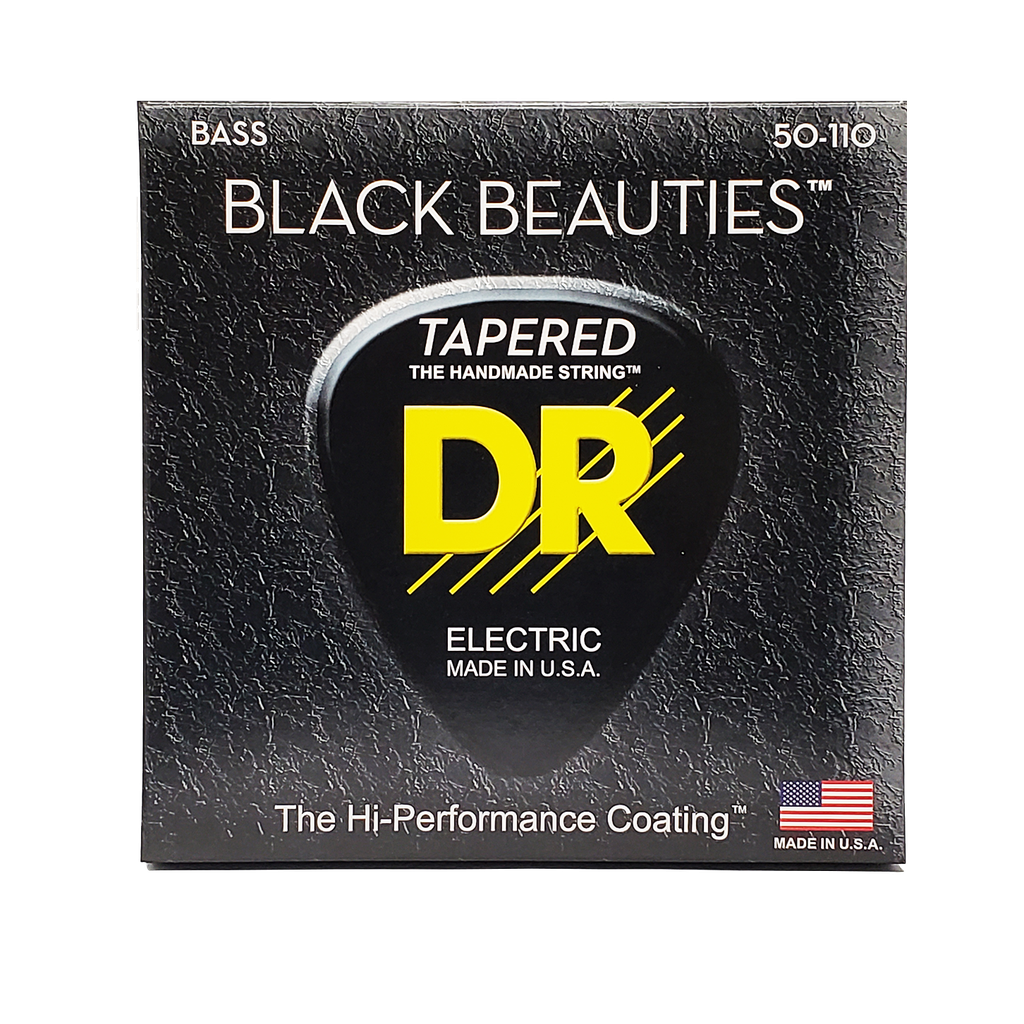 DR BLACK BEAUTIES BKBT-50 Black Colored Bass Guitar Strings: Heavy 50-110 Tapered