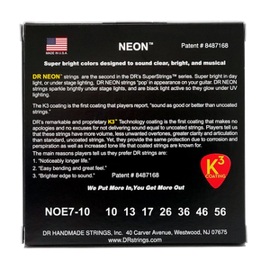 DR HI-DEF NEON NOE7-10 ORANGE Colored Electric Guitar Strings: 7-String Medium 10-56