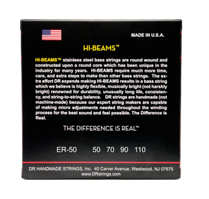 DR HI-BEAM ER-50 Stainless Steel Bass Guitar Strings: Heavy 50-110