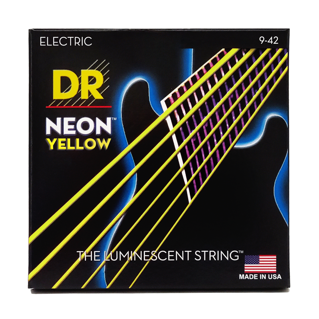 DR HI-DEF NEON NYE-9 YELLOW Colored Electric Guitar Strings: Light 9-42