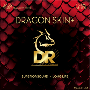 DR Dragon Skin+ DBS5-45 Stainless Steel Bass Guitar Strings: 45-125