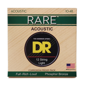 DR RARE RPL-10/12 Phosphor Bronze Acoustic Guitar Strings: 12-String Extra Light 10-48