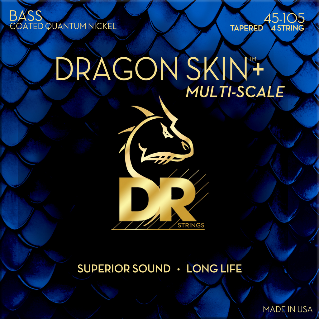 DR Dragon Skin+ DBQM-45 Quantum Nickel Bass Guitar Strings: 45-105 Multi-Scale