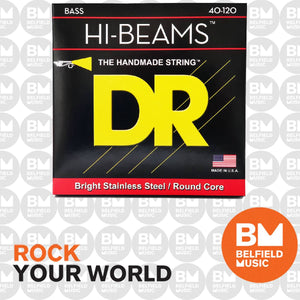 DR HI-BEAM LR5-40 Stainless Steel Bass Guitar Strings: 5-String Light 40-120