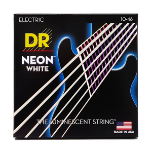 DR HI-DEF NEON NWE-10 WHITE Colored Electric Guitar Strings: Medium 10-46