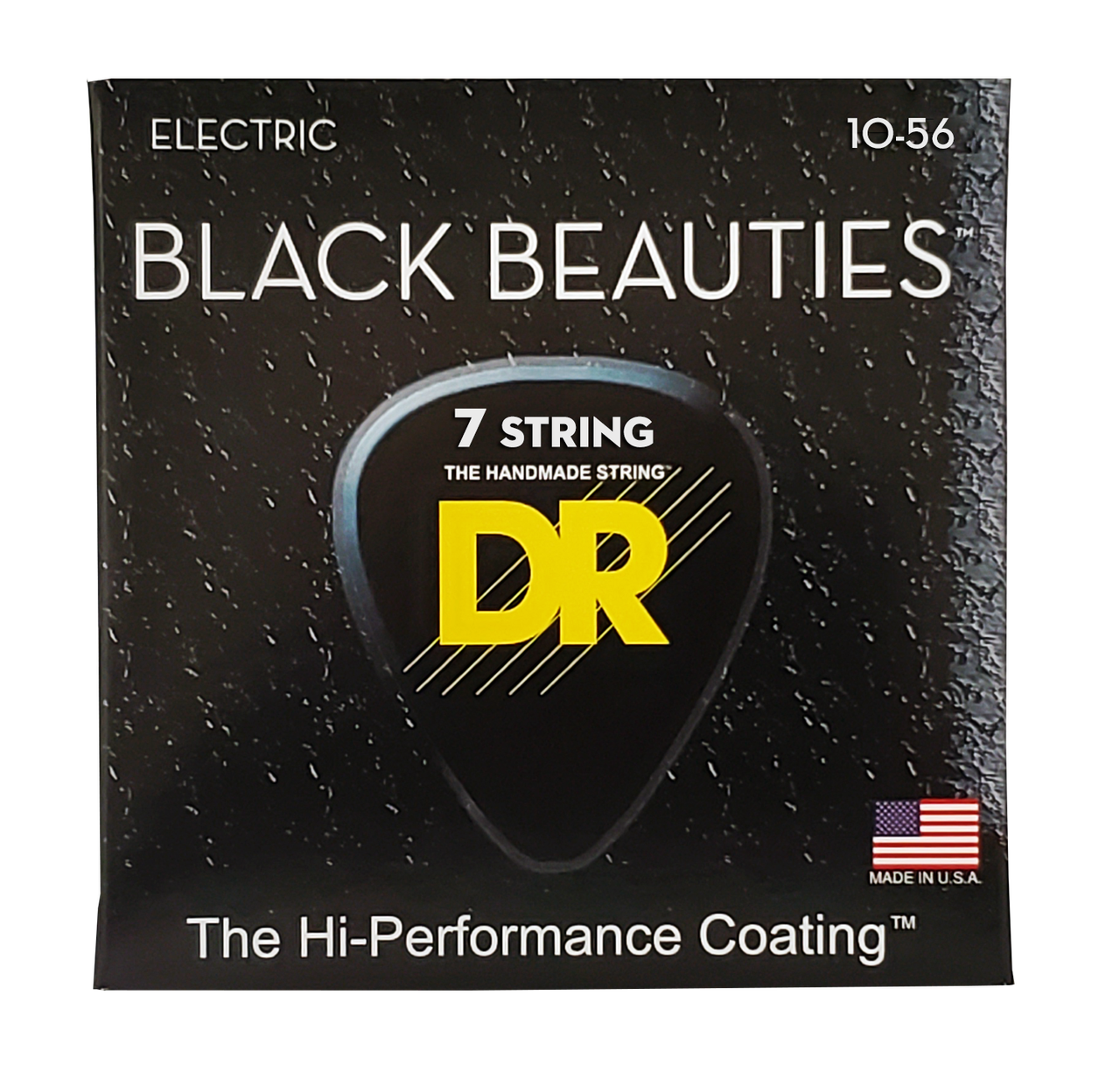 DR BLACK BEAUTIES BKE7-10 BLACK Colored Electric Guitar Strings: 7-String Medium 10-56