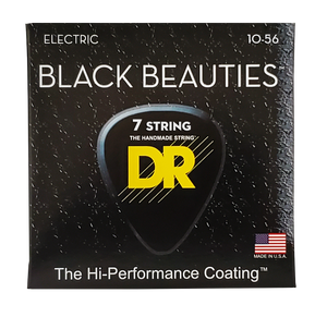 DR BLACK BEAUTIES BKE7-10 BLACK Colored Electric Guitar Strings: 7-String Medium 10-56