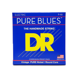 DR PURE BLUES PHR-9/46 Pure Nickel Electric Guitar Strings: Light to Medium 9-46