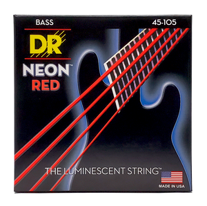 DR HI-DEF NEON NRB-45 Red Colored Bass Guitar Strings: Medium 45-105