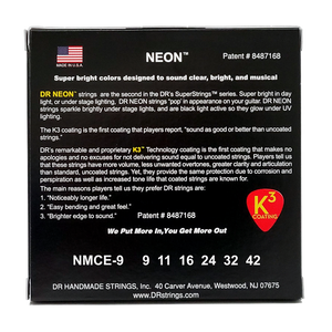 DR HI-DEF NEON NMCE-9 MULTI-COLOR Colored Electric Guitar Strings: Light 9-42