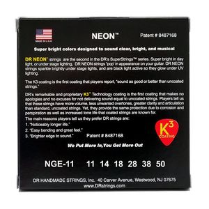 DR HI-DEF NEON NGE-11 GREEN Colored Electric Guitar Strings: Heavy 11-50