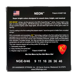 DR HI-DEF NEON NGE-9/46 GREEN Colored Electric Guitar Strings: Light to Medium 9-46