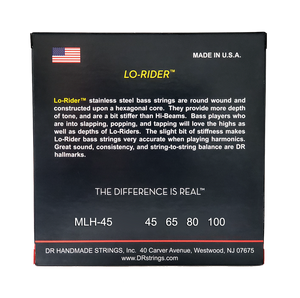 DR LO-RIDER MLH-45 Stainless Steel Bass Guitar Strings: Light to Medium 45-100