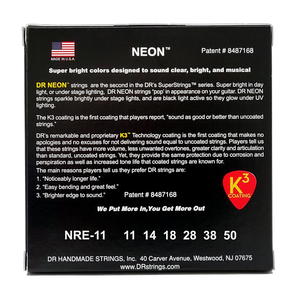 DR HI-DEF NEON NRE-11 RED Colored Electric Guitar Strings: Heavy 11-50