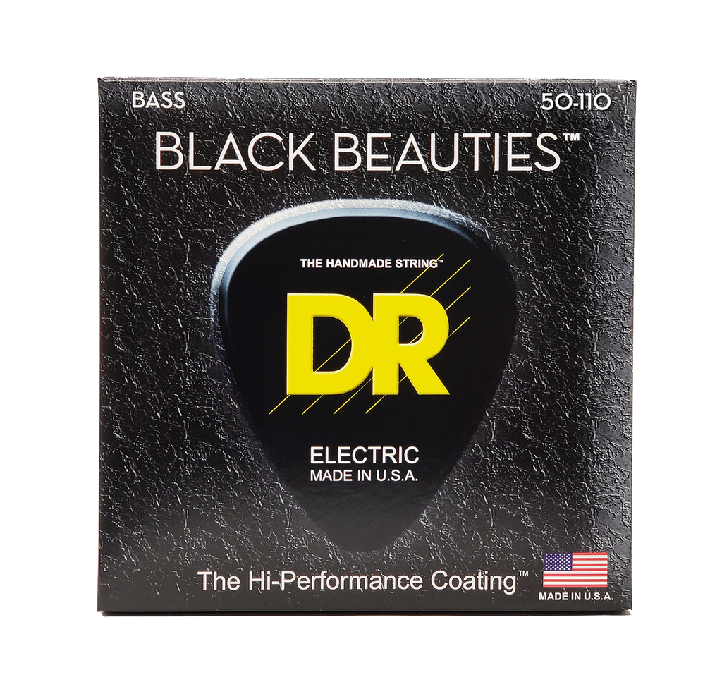 DR BLACK BEAUTIES BKB-50 Black Colored Bass Guitar Strings: Heavy 50-110