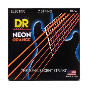 DR HI-DEF NEON NOE7-10 ORANGE Colored Electric Guitar Strings: 7-String Medium 10-56