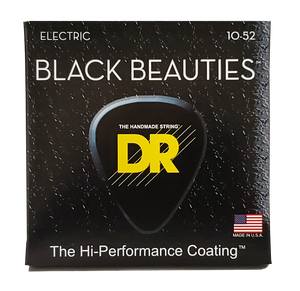 DR BLACK BEAUTIES BKE-10/52 BLACK Colored Electric Guitar Strings: Medium to Heavy 10-52