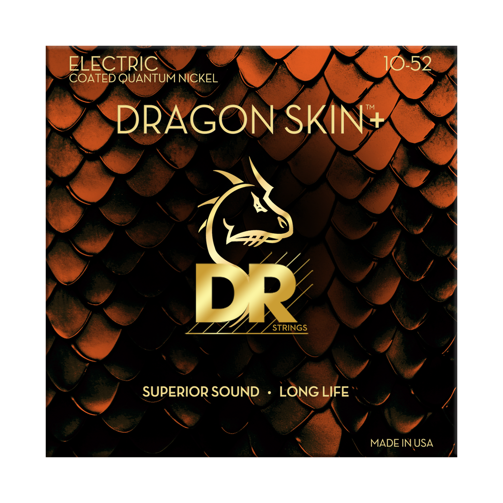 DR Dragon Skin+ DEQ-10/52 Electric Guitar Strings: 10-52