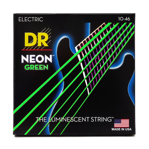 DR HI-DEF NEON NGE-10 GREEN Colored Electric Guitar Strings: Medium 10-46