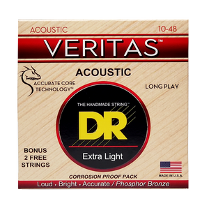 DR VERITAS VTA-10 Coated Core Technology Acoustic Guitar Strings: Extra Light 10-48