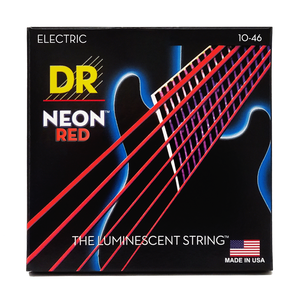 DR HI-DEF NEON NRE-10 RED Colored Electric Guitar Strings: Medium 10-46