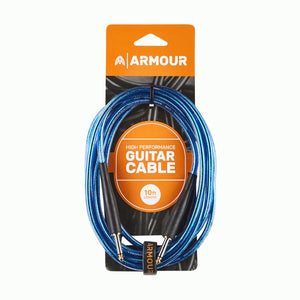 Armour GC10B 10ft Guitar Lead Transparent Blue