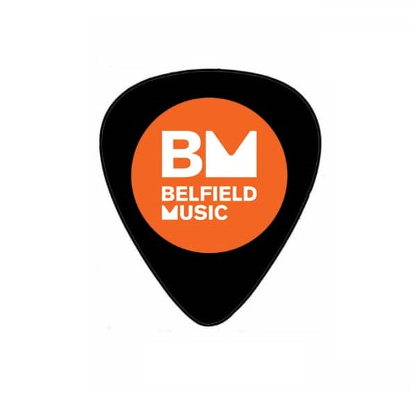 6 x BM Guitar Pick .73mm Black w/ Belfield Music Logo (6 Pack)