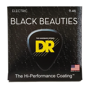 DR BLACK BEAUTIES BKE-9/46 BLACK Colored Electric Guitar Strings: Light to Medium 9-46