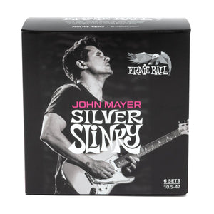 Ernie Ball 3817 John Mayer Signature Silver Slinky Electric Guitar Strings - 10.5-47 - 6 pack Box