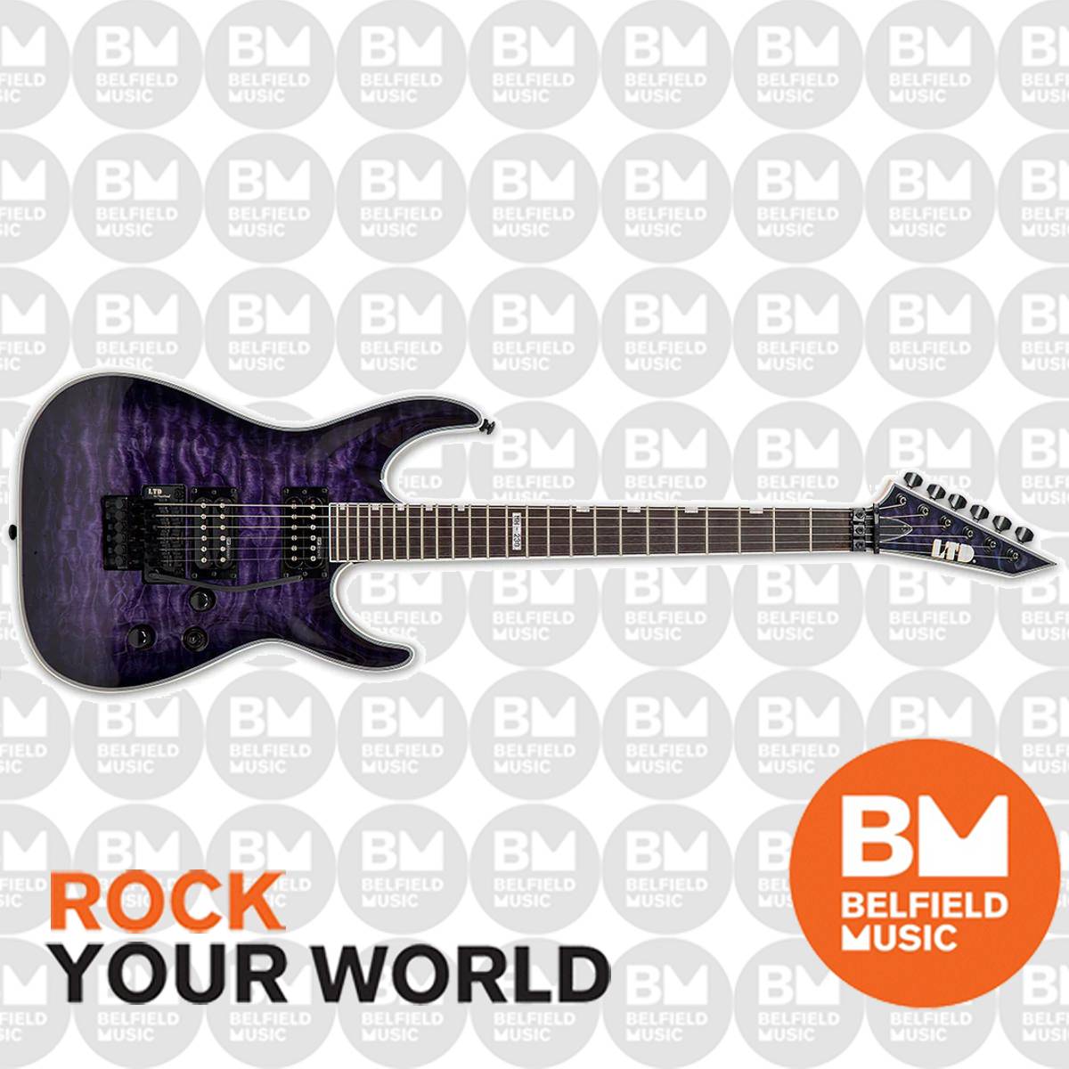 ESP LTD MH-230 QM FR Electric Guitar Quilted Maple See Thru Purple Sun -  Belfield Music