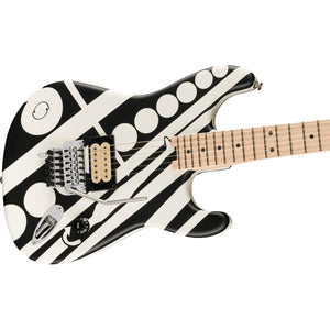 EVH Striped Series Circles Electric Guitar MN White & Black - 5107902386