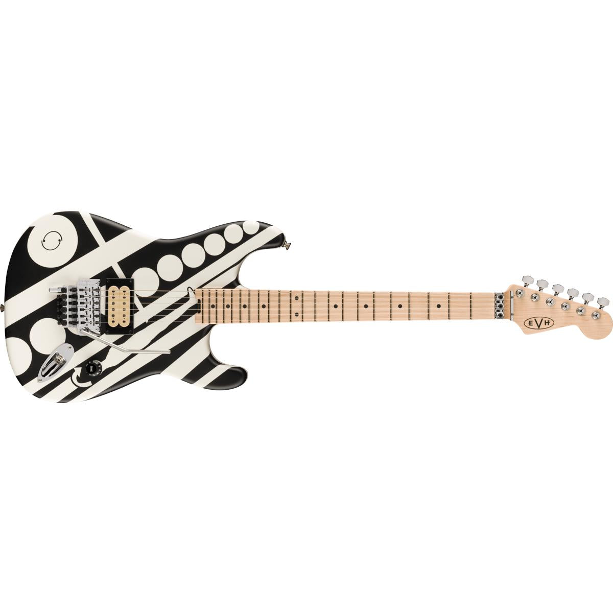 EVH Striped Series Circles Electric Guitar MN White & Black - 5107902386