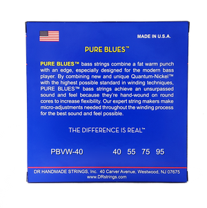 DR PURE BLUES PBVW-40 Quantum Nickel Bass Guitar Strings: Extra Light 40-95