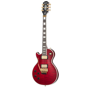 Epiphone Alex Lifeson Signature Les Paul Custom Axcess Electric Guitar Left Handed Quilt Ruby w/ Hardcase