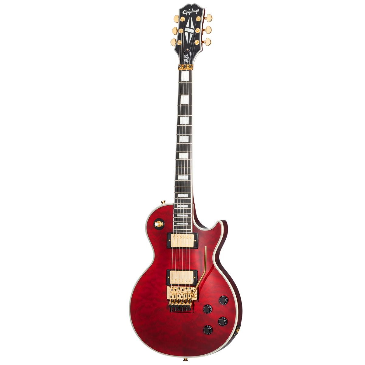 Epiphone Alex Lifeson Signature Les Paul Custom Axcess Electric Guitar Quilt Ruby w/ Hardcase