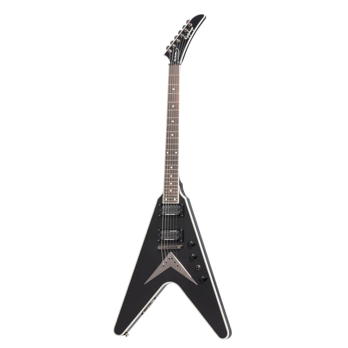 Epiphone Dave Mustaine Signature Flying V Custom Electric Guitar Black Metallic w/ Case - EIGVCDMSBMBH3