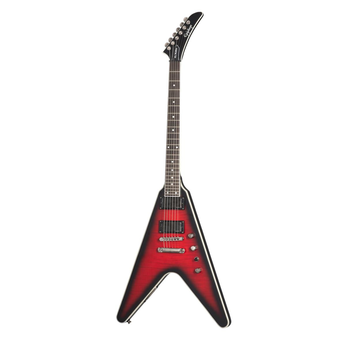 Epiphone Dave Mustaine Signature Prophecy Flying V Electric Guitar Aged Dark Red Burst w/ Case - EIGYVFDMDRBH3