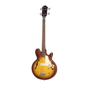 Epiphone Jack Casady Signature Fretless Bass Guitar Aged Royal Tan - EOJCBARTNH1F