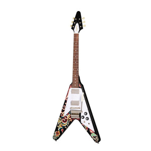 Epiphone Jimi Hendrix Signature Love Drops Flying V Electric Guitar Ebony w/ Case - ECJHFVEBNH3