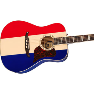 Fender Buck Owens Kingman Acoustic Guitar Red, White & Blue w/ Signature HardCase - 0971712398