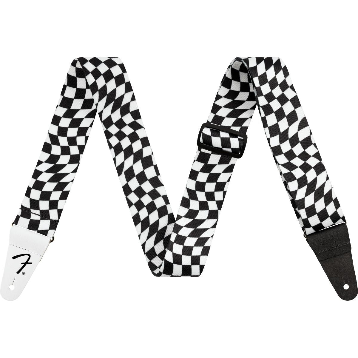 Fender Guitar Strap Wavy Checkerboard Polyester Black/White - 0990637288