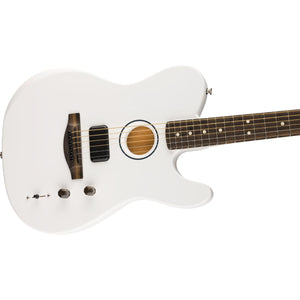 Fender Limited Edition FINNEAS American Acoustasonic Telecaster Guitar Ebony FB Satin Artic White - 0972813116