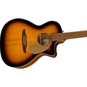 Fender Newporter Player Acoustic Guitar Sunburst w/ Gold Pickguard - 0970743503