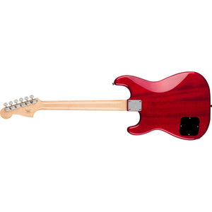 Fender Squier Paranormal Strat-O-Sonic Electric Guitar Crimson Red Transparent w/ Black Pickguard - 0377035538