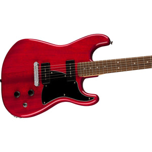 Fender Squier Paranormal Strat-O-Sonic Electric Guitar Crimson Red Transparent w/ Black Pickguard - 0377035538