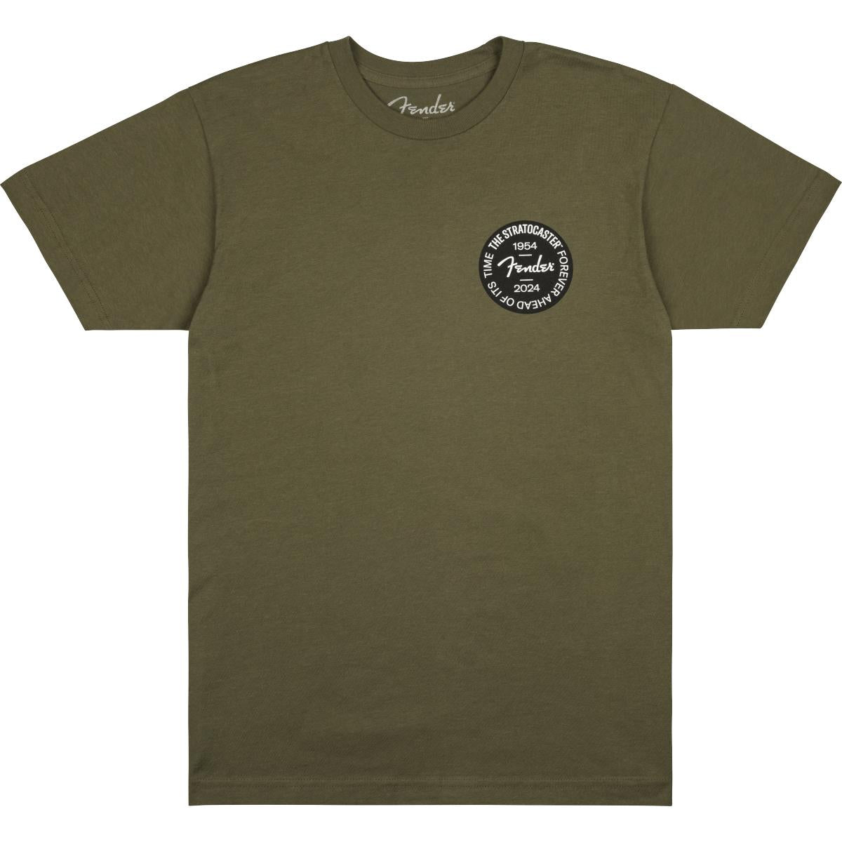 Fender Stratocaster 70th Anniversary Badge Tee T-Shirt Olive S Small - 9101293397