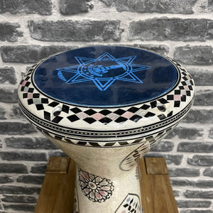 Lebanese Darbuka Ceramic Style Drum 17inch x 9 inch w/ Bag - Made in Egypt