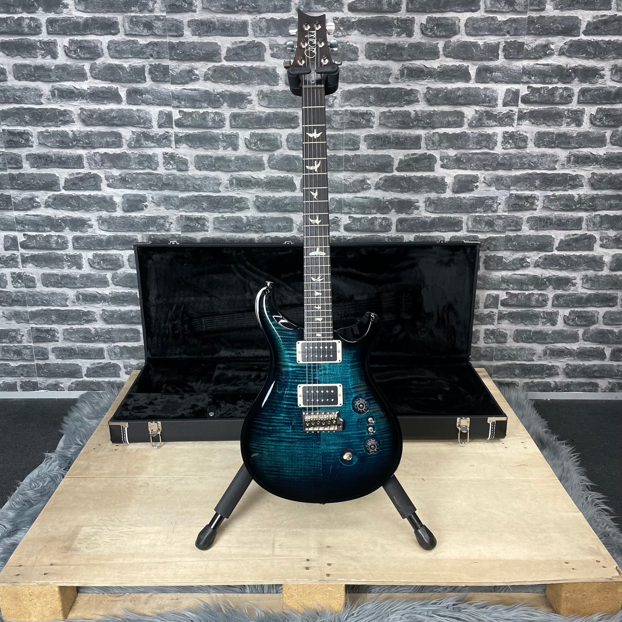 PRS Paul Reed Smith Core Custom 24-08 Electric Guitar Whale Blue Black Burst - Pattern Thin Neck